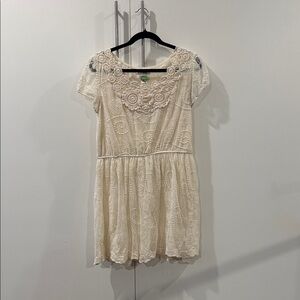 Cream Lace Mini Dress